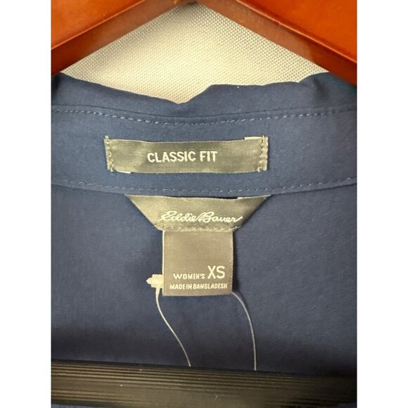 Eddie Bauer Womens Classic Fit Departure Shirt Size XS Long Sleeve Button-Up Nav - Picture 5 of 10